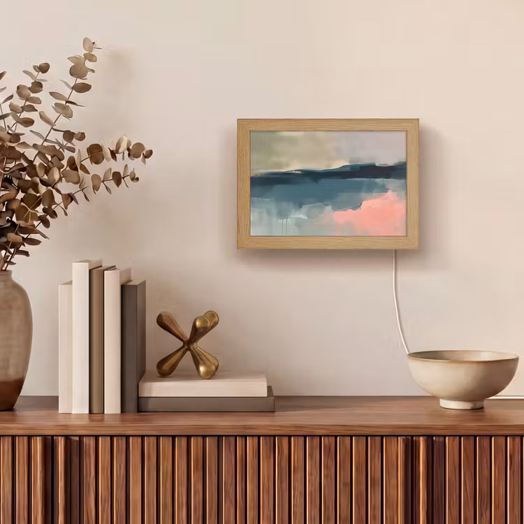 Lightbox - Wandlamp - Abstract - Landschap - Kunst - Modern - Groen - Blauw — 4