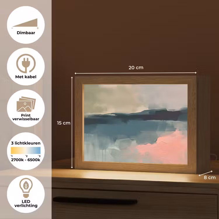 Lightbox - Wandlamp - Abstract - Landschap - Kunst - Modern - Groen - Blauw — 9