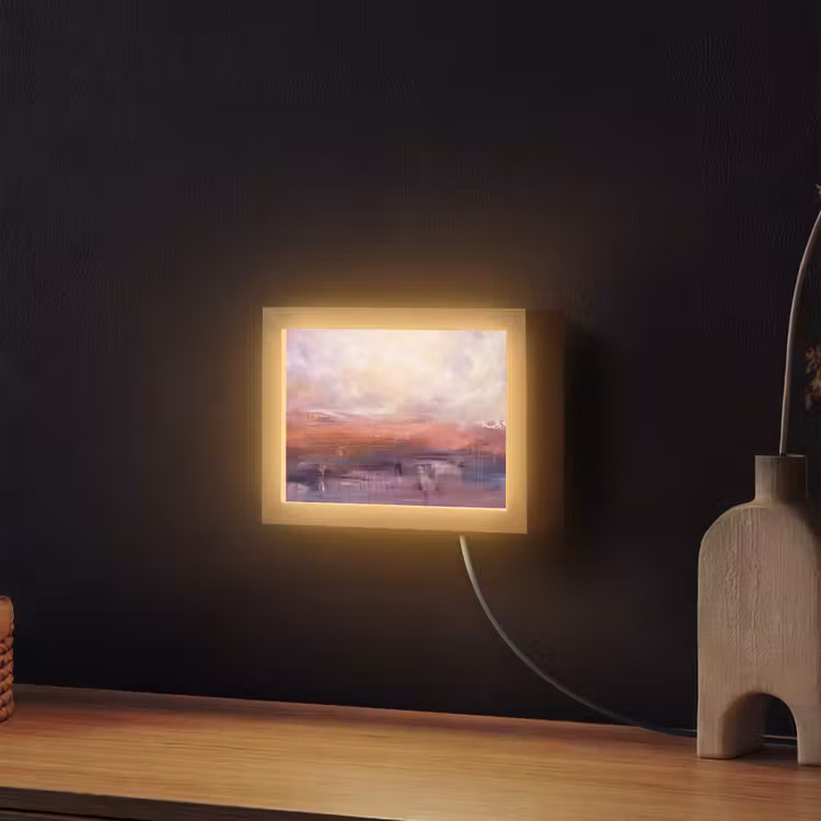 Lightbox - Wandlamp - Abstract - Landschap - Modern - Paars - Oranje — 2