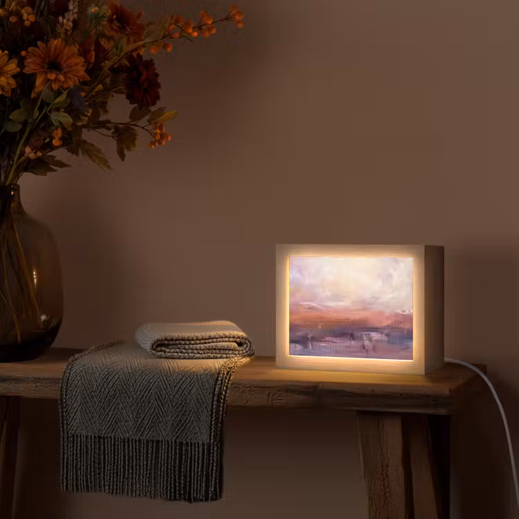 Lightbox - Wandlamp - Abstract - Landschap - Modern - Paars - Oranje — 5
