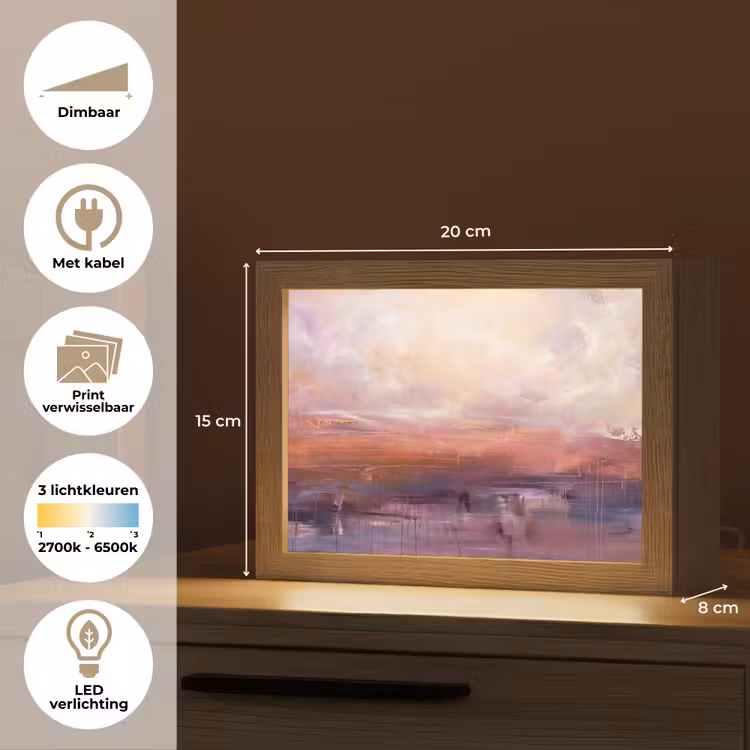 Lightbox - Wandlamp - Abstract - Landschap - Modern - Paars - Oranje — 9