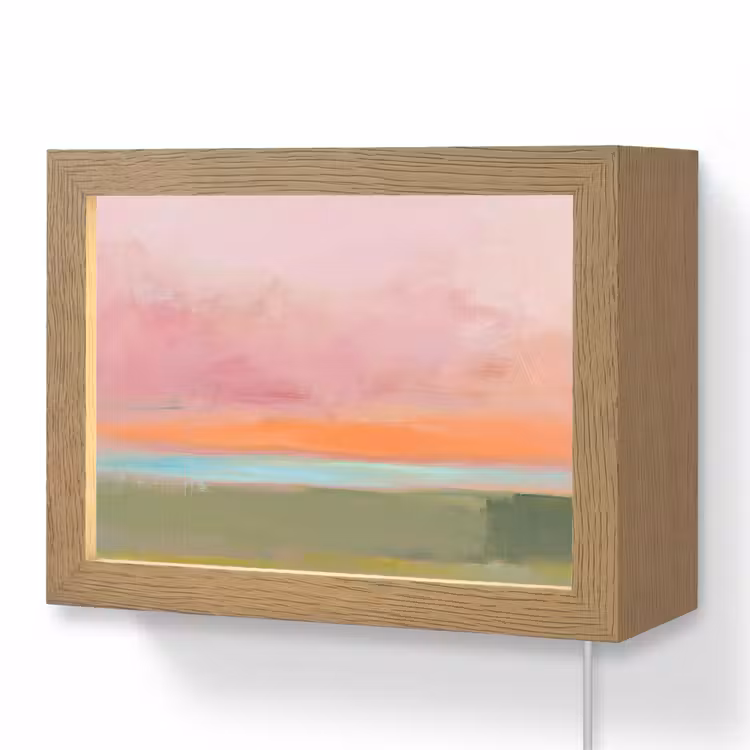 Lightbox - Wandlamp - Abstract - Landschap - Modern - Roze - Oranje — 1