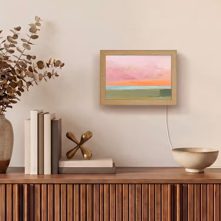 Lightbox - Wandlamp - Abstract - Landschap - Modern - Roze - Oranje — 4