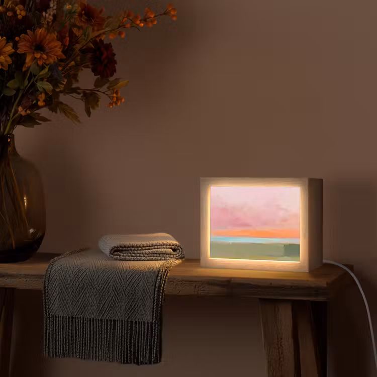 Lightbox - Wandlamp - Abstract - Landschap - Modern - Roze - Oranje — 5