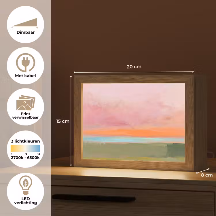 Lightbox - Wandlamp - Abstract - Landschap - Modern - Roze - Oranje — 9