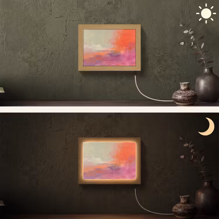 Lightbox - Wandlamp - Kunst - Vloeiend - Overgangen - Oranje — 3