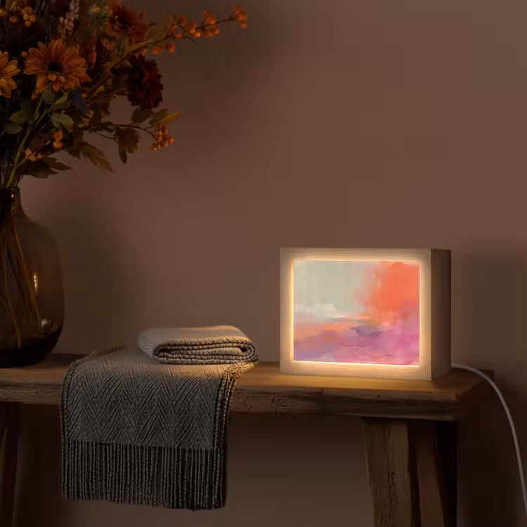 Lightbox - Wandlamp - Kunst - Vloeiend - Overgangen - Oranje — 5