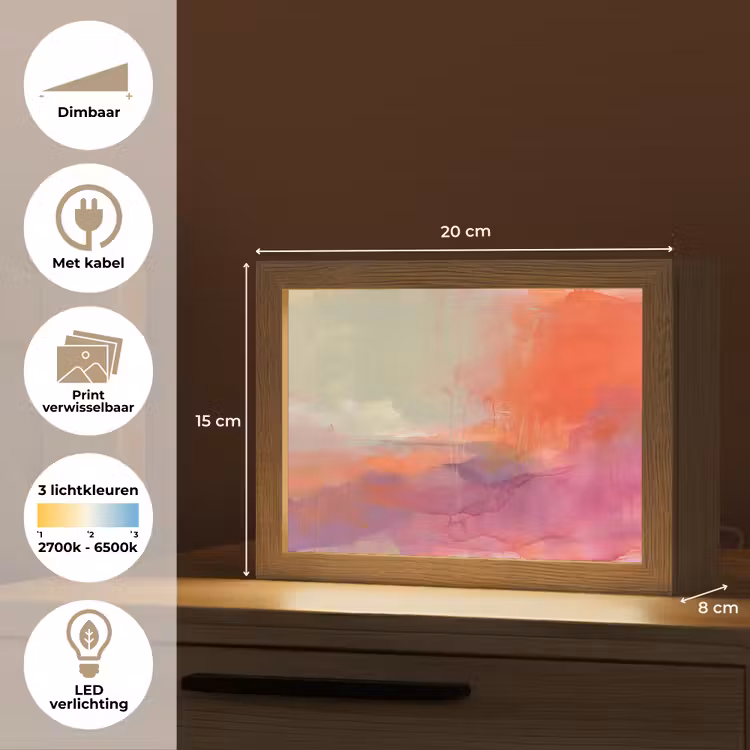 Lightbox - Wandlamp - Kunst - Vloeiend - Overgangen - Oranje — 9