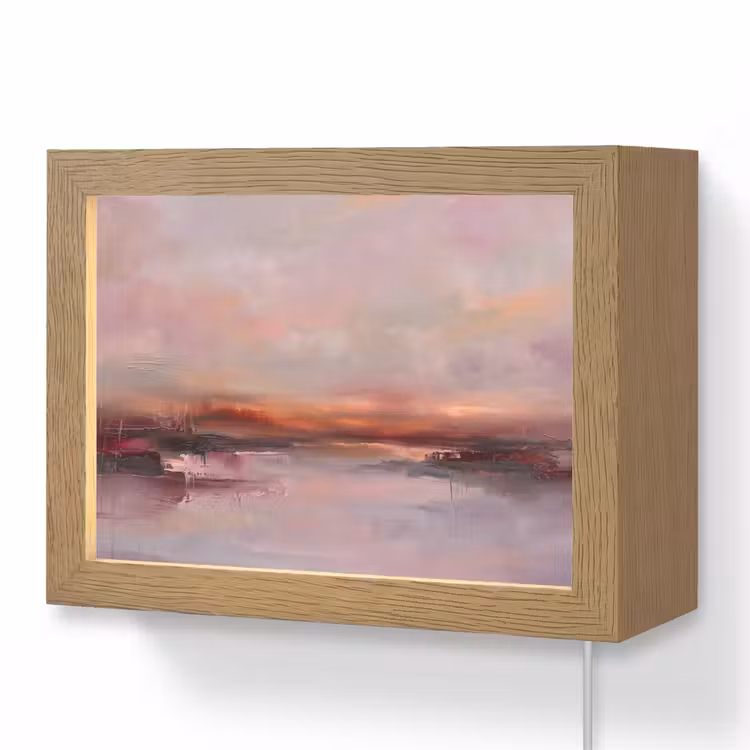 Lightbox - Wandlamp - Landschap - Zonsondergang - Abstract - Modern - Roze — 1