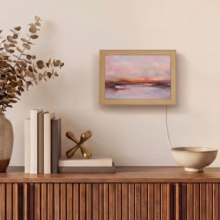 Lightbox - Wandlamp - Landschap - Zonsondergang - Abstract - Modern - Roze — 4