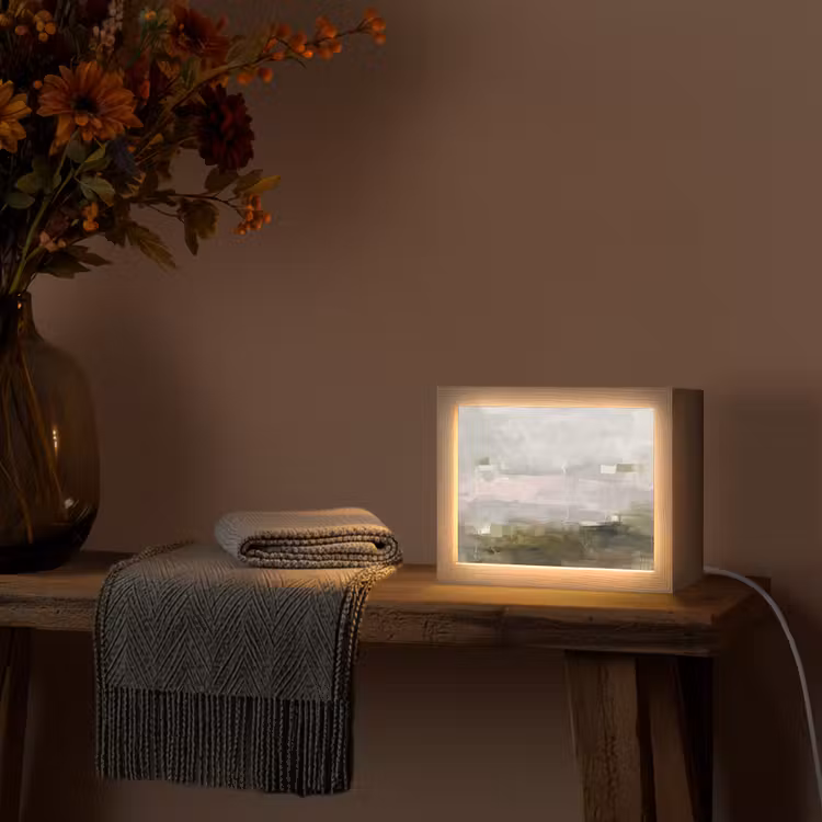 Lightbox - Wandlamp - Abstract - Gelaagd - Kunst - Modern - Grijs-Groen — 5