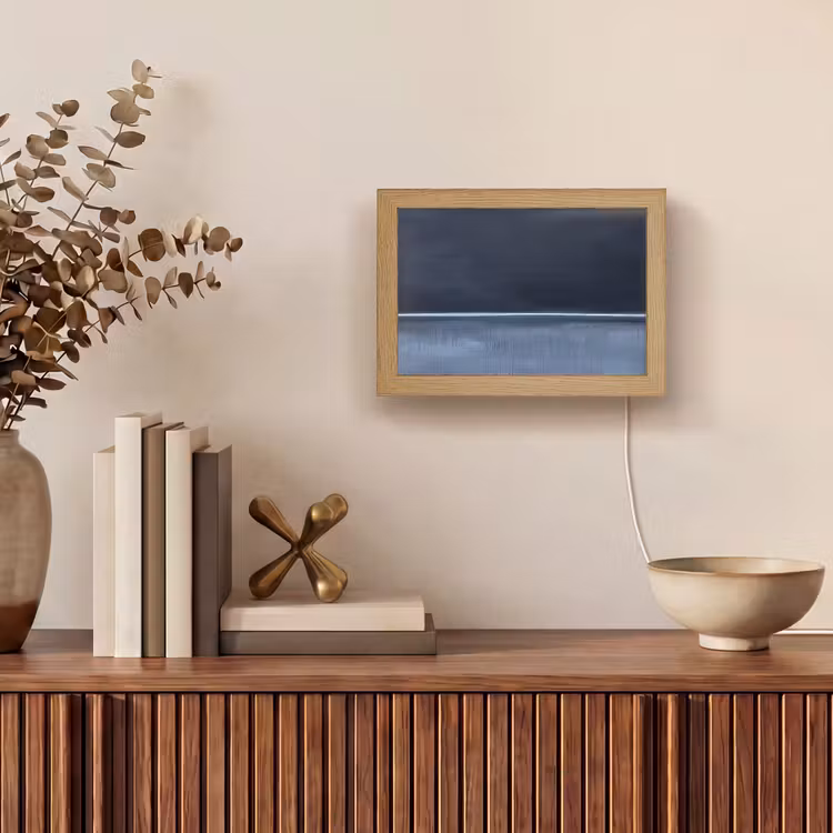 Lightbox - Wandlamp - Abstract - Horizontale lijn - Minimalistisch - Donkerblauw - Kunst — 4