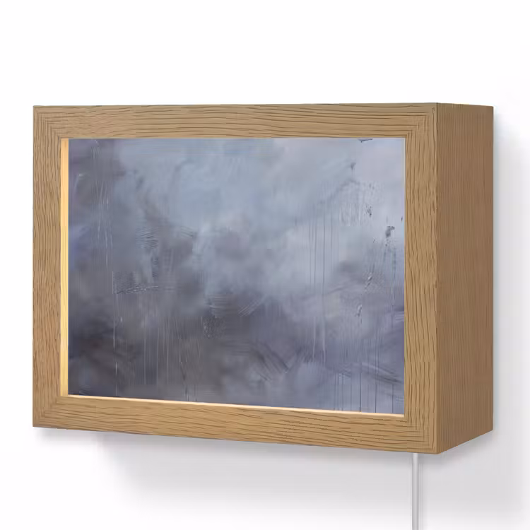 Lightbox - Wandlamp - Abstract - Kwaststreken - Modern - Kunst - Grijs — 1