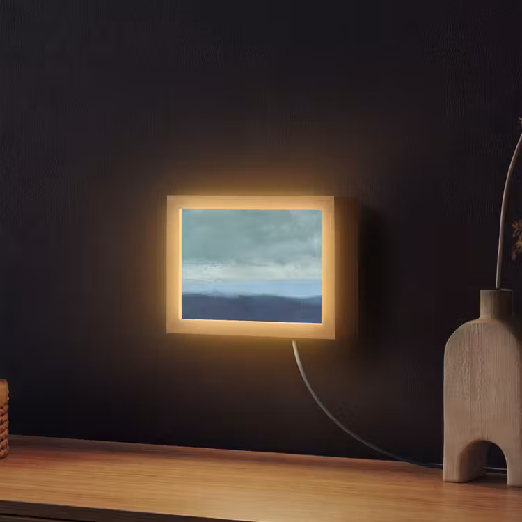 Lightbox - Wandlamp - Abstract - Lagen - Rust - Modern - Blauw — 2