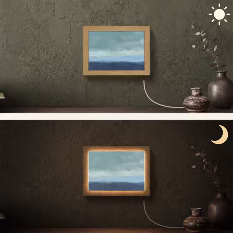 Lightbox - Wandlamp - Abstract - Lagen - Rust - Modern - Blauw — 3
