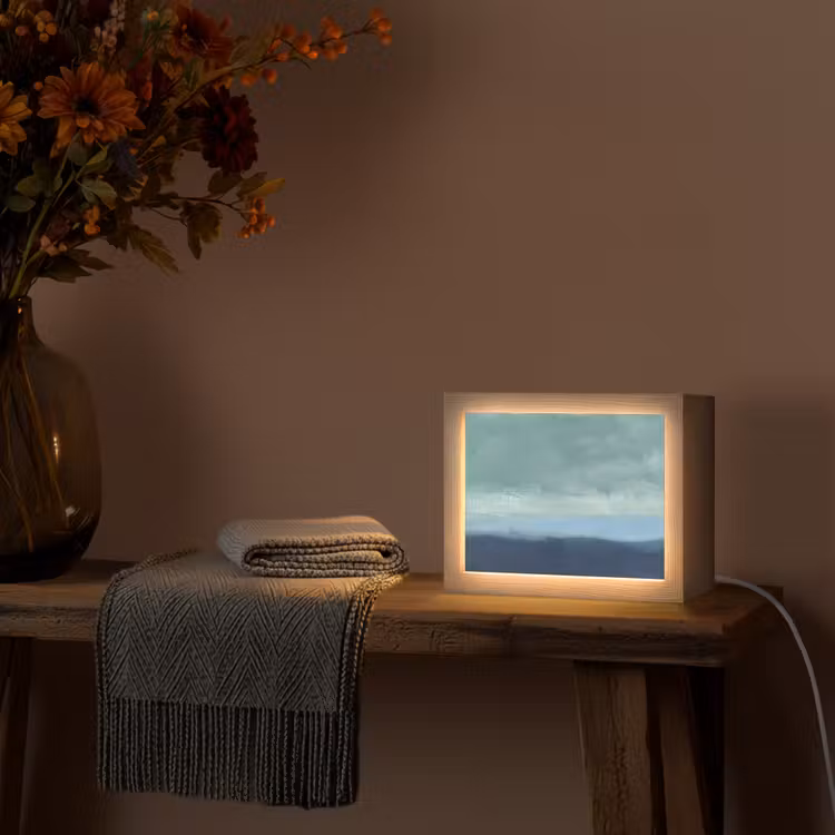 Lightbox - Wandlamp - Abstract - Lagen - Rust - Modern - Blauw — 5
