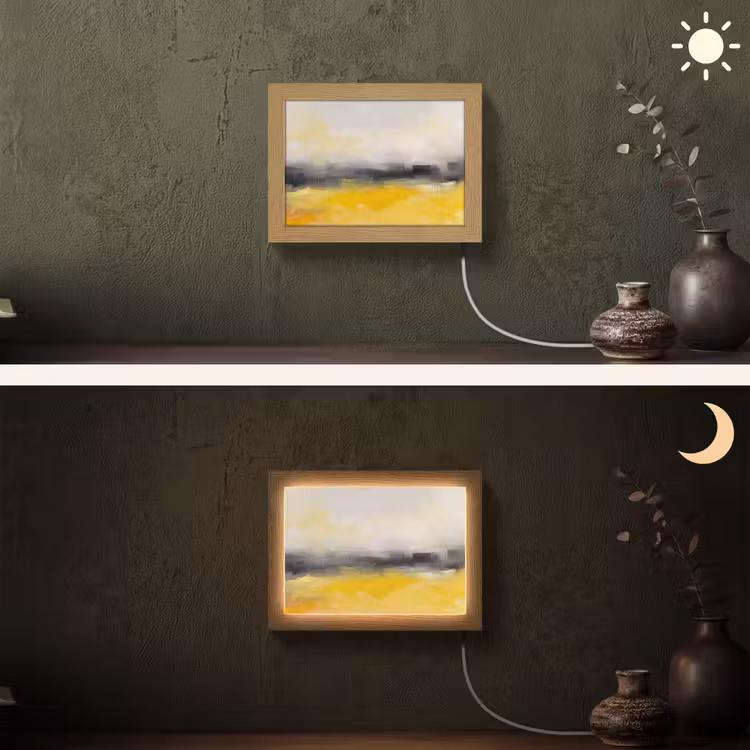 Lightbox - Wandlamp - Abstract - Landschap - Modern - Geel — 3