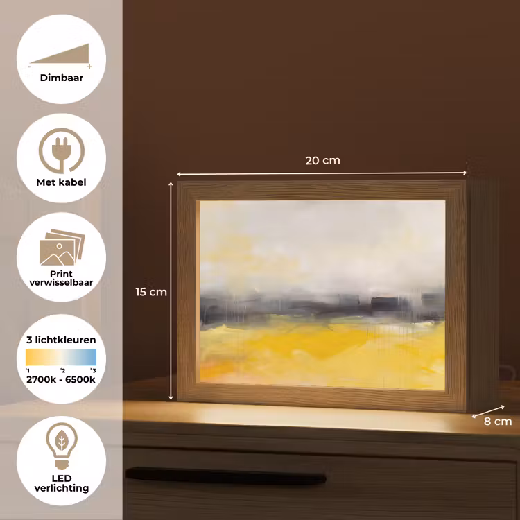 Lightbox - Wandlamp - Abstract - Landschap - Modern - Geel — 9