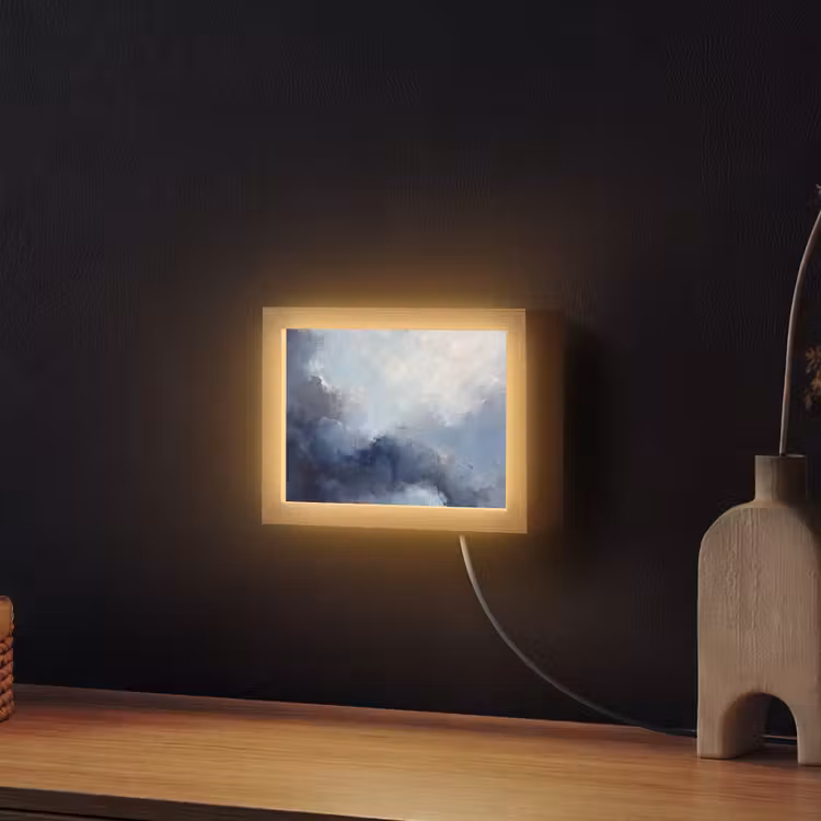 Lightbox - Wandlamp - Abstract - Wolken - Modern - Blauw - Kunst — 2