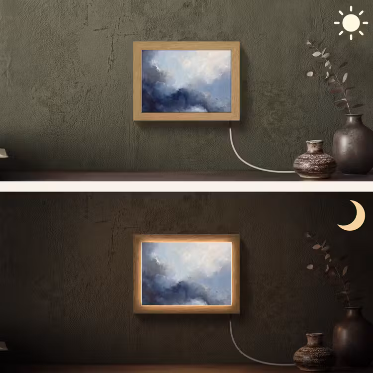 Lightbox - Wandlamp - Abstract - Wolken - Modern - Blauw - Kunst — 3