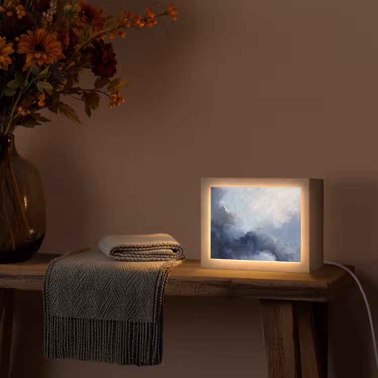 Lightbox - Wandlamp - Abstract - Wolken - Modern - Blauw - Kunst — 5