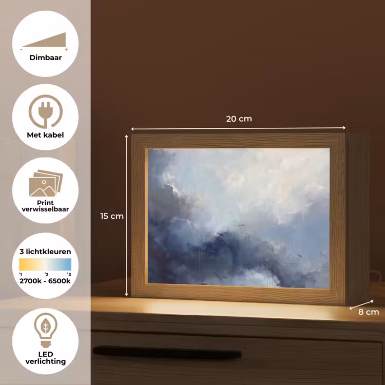 Lightbox - Wandlamp - Abstract - Wolken - Modern - Blauw - Kunst — 9