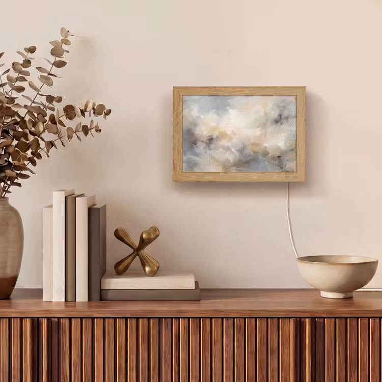 Lightbox - Wandlamp - Abstract - Wolken - Sfeervol - Beige - Grijs — 4