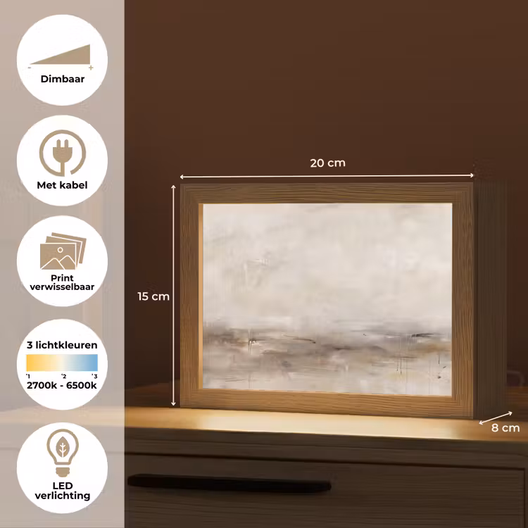 Lightbox - Wandlamp - Abstrakt - Landschap - Modern - Beige - Kunst — 9