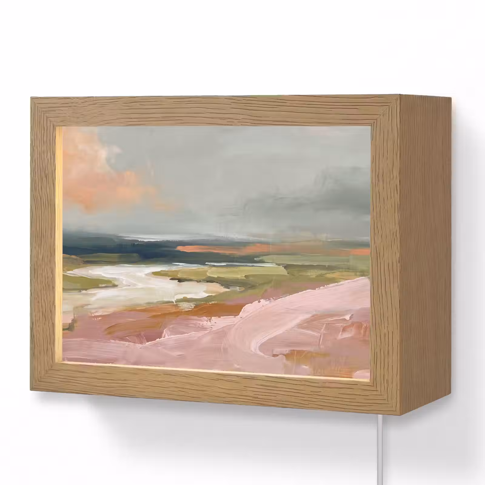 Lightbox - Wandlamp - Landschap - Rivier - Abstract - Roze - Groen — 1
