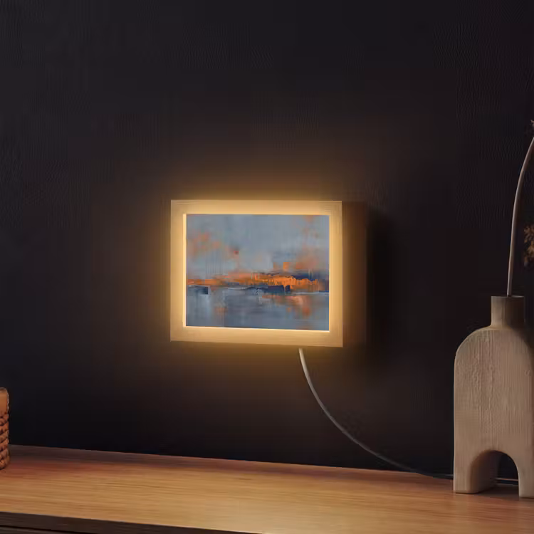 Lightbox - Wandlamp - Abstract - Kleuren - Modern - Oranje - Grijs — 2