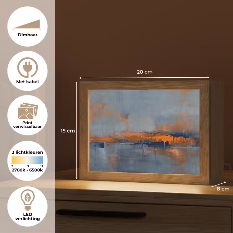 Lightbox - Wandlamp - Abstract - Kleuren - Modern - Oranje - Grijs — 9