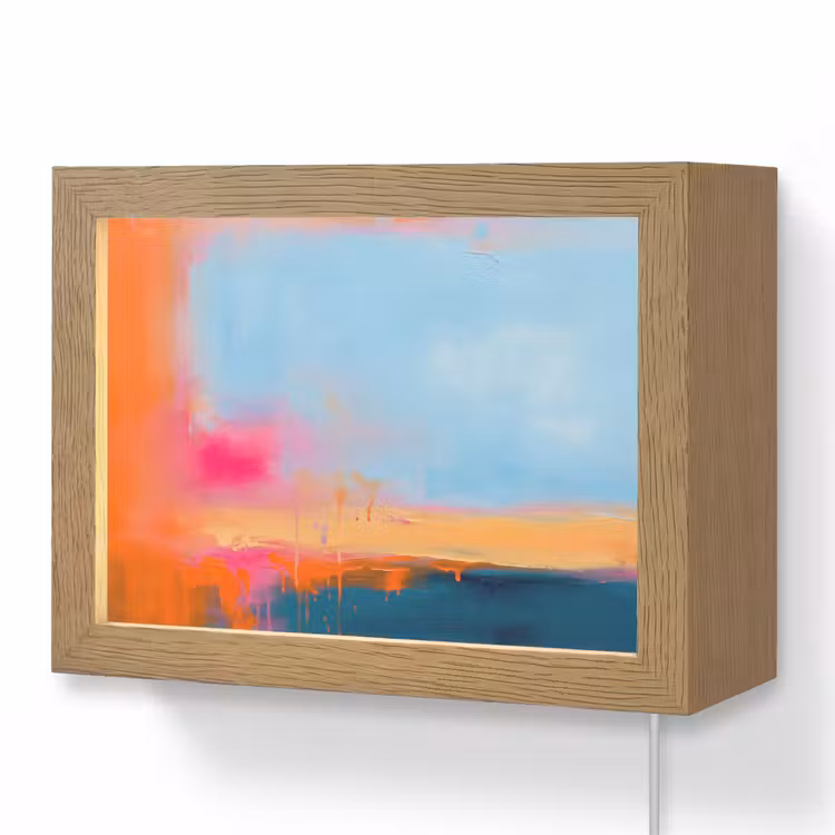 Lightbox - Wandlamp - Abstract - Kleurvlakken - Modern - Oranje - Blauw — 1