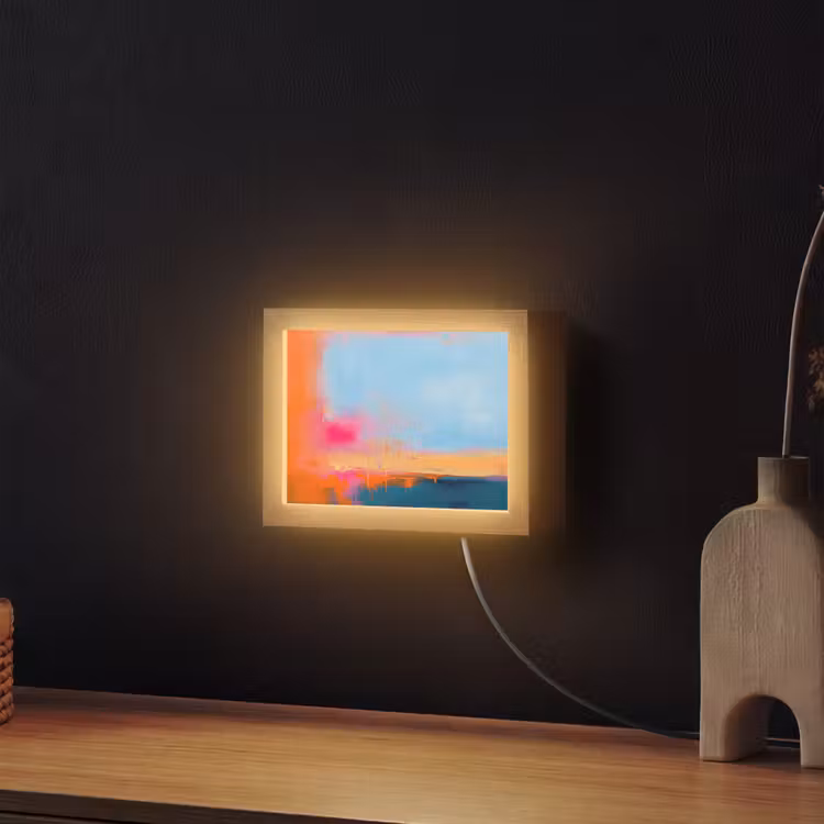 Lightbox - Wandlamp - Abstract - Kleurvlakken - Modern - Oranje - Blauw — 2