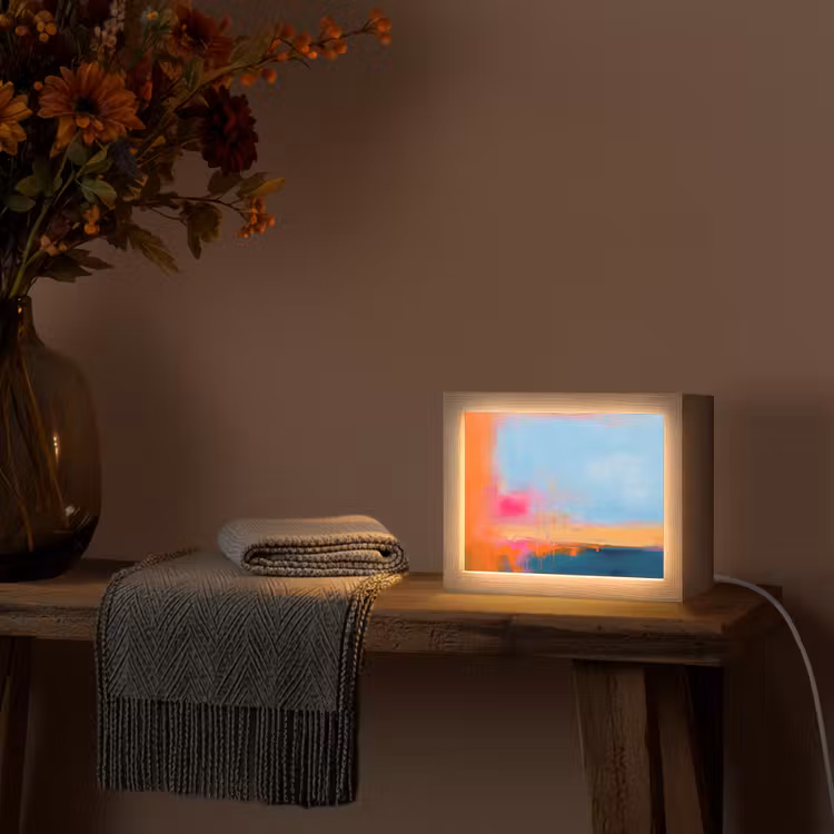 Lightbox - Wandlamp - Abstract - Kleurvlakken - Modern - Oranje - Blauw — 5