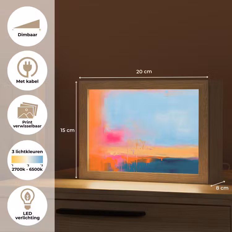 Lightbox - Wandlamp - Abstract - Kleurvlakken - Modern - Oranje - Blauw — 9