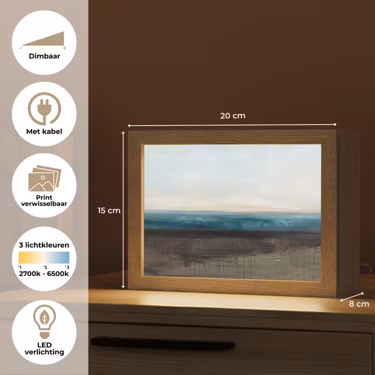 Lightbox - Wandlamp - Abstract - Landschap - Horizon - Blauw - Modern — 9