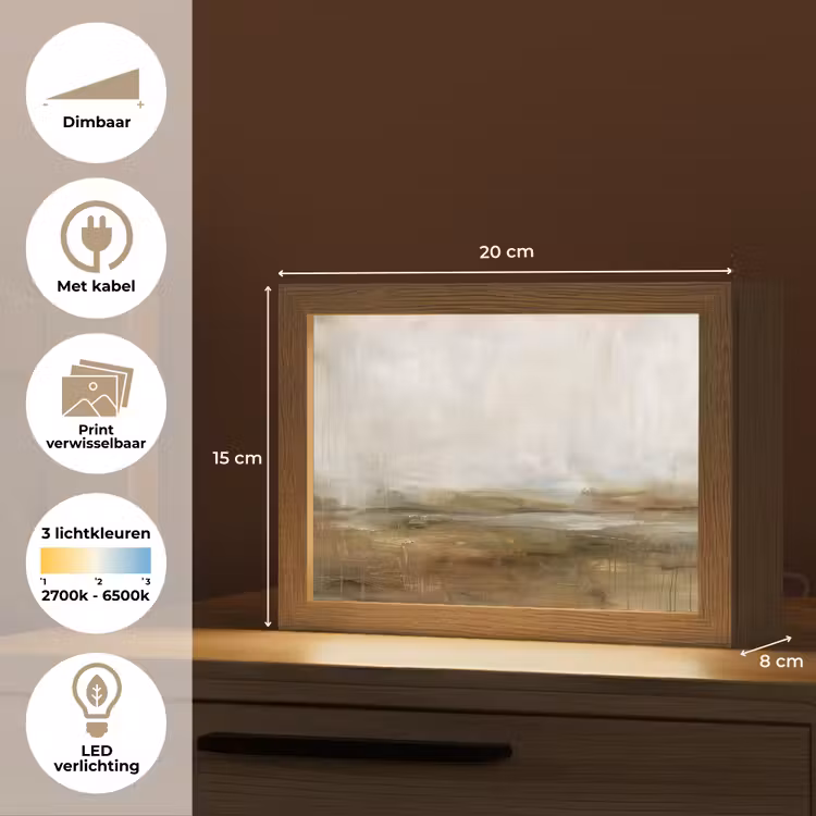 Lightbox - Wandlamp - Abstract - Landschap - Natuur - Beige - Bruin — 9