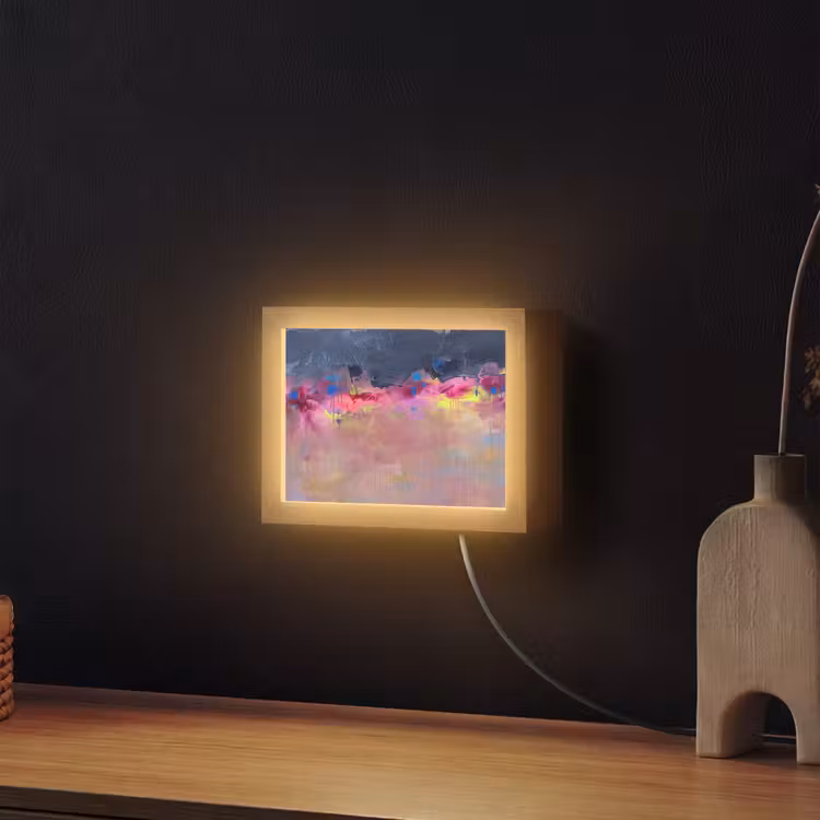 Lightbox - Wandlamp - Abstract - Textuur - Kleuren - Modern - Roze — 2