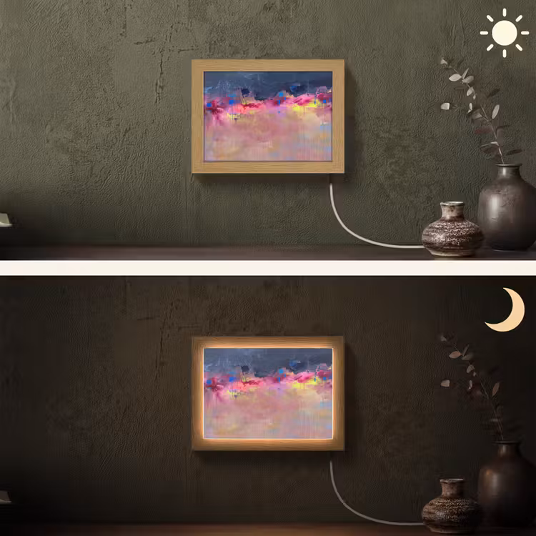 Lightbox - Wandlamp - Abstract - Textuur - Kleuren - Modern - Roze — 3