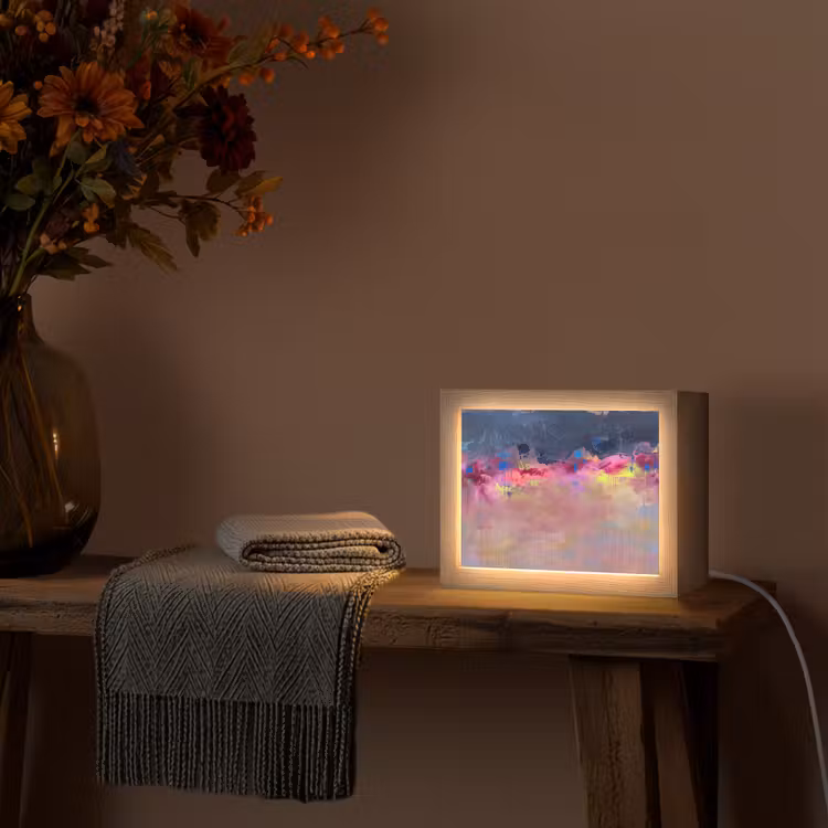 Lightbox - Wandlamp - Abstract - Textuur - Kleuren - Modern - Roze — 5