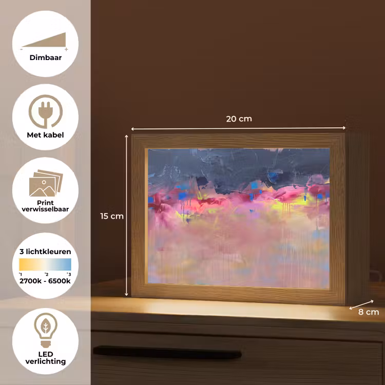 Lightbox - Wandlamp - Abstract - Textuur - Kleuren - Modern - Roze — 9