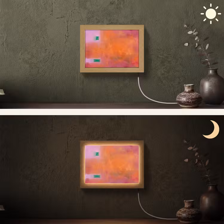 Lightbox - Wandlamp - Abstract - Vlakken - Kunst - Modern - Oranje — 3