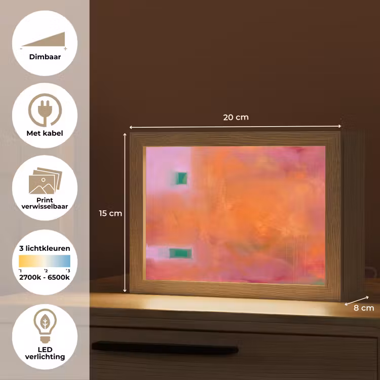Lightbox - Wandlamp - Abstract - Vlakken - Kunst - Modern - Oranje — 9