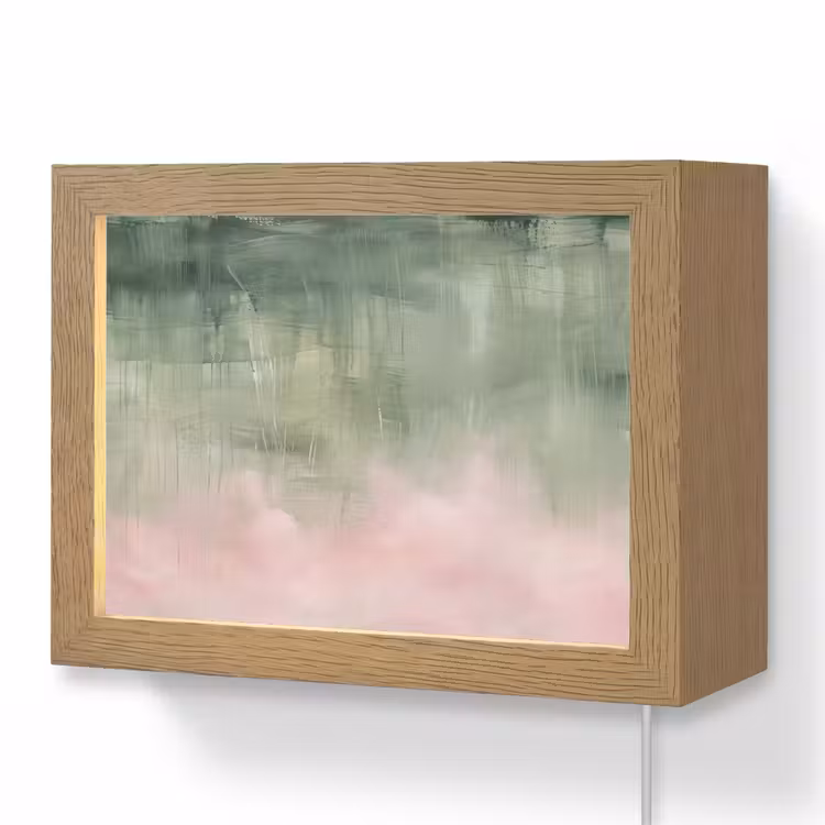 Lightbox - Wandlamp - Kunst - Abstract - Modern - Groen - Roze — 1