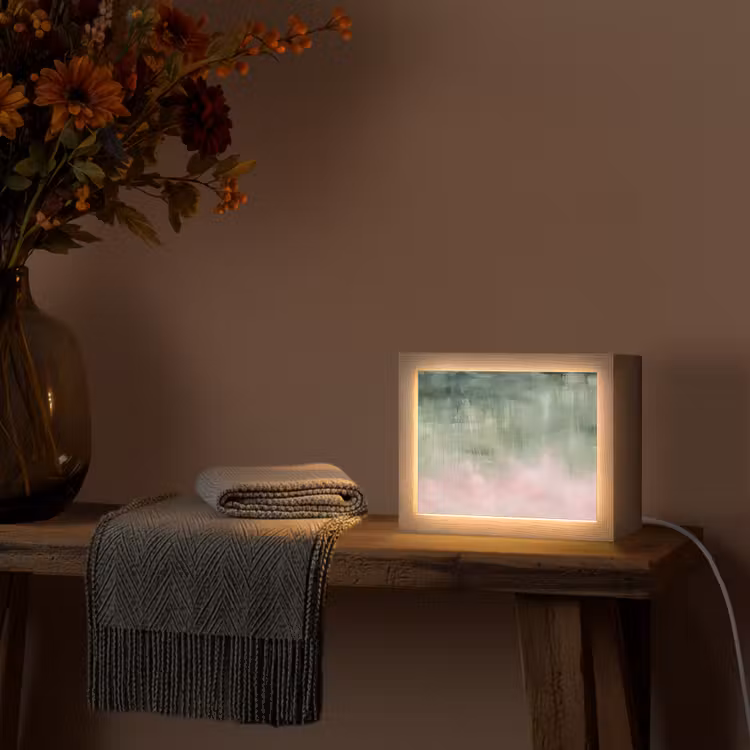 Lightbox - Wandlamp - Kunst - Abstract - Modern - Groen - Roze — 5