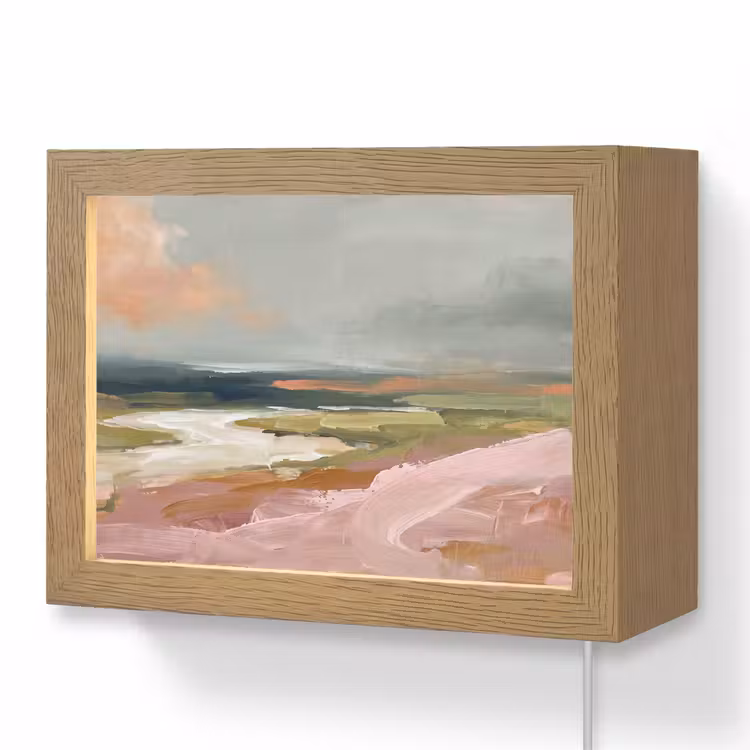 Lightbox - Wandlamp - Landschap - Rivier - Abstract - Roze - Groen — 1