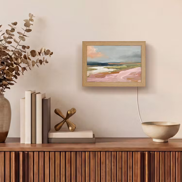 Lightbox - Wandlamp - Landschap - Rivier - Abstract - Roze - Groen — 4