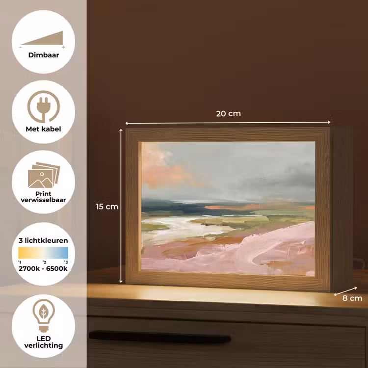 Lightbox - Wandlamp - Landschap - Rivier - Abstract - Roze - Groen — 9