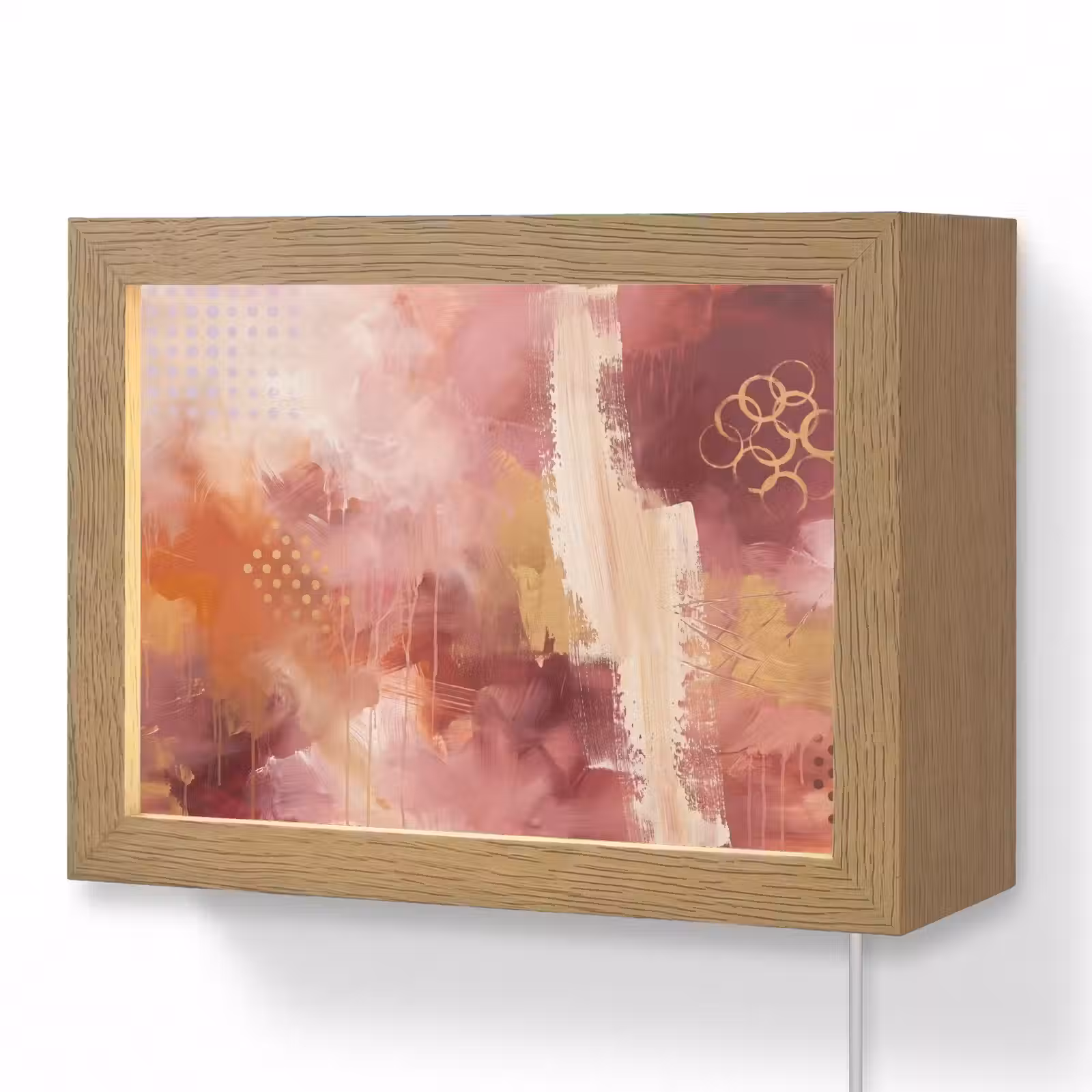 Lightbox - Wandlamp - Abstract - Rood - Goud - Modern - Kunst — 1