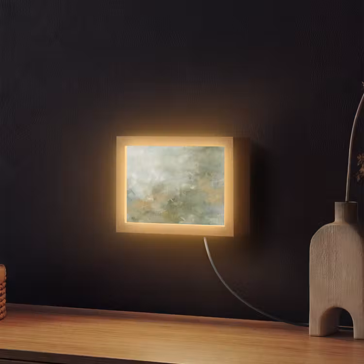 Lightbox - Wandlamp - Abstract - Groen - Beige - Modern - Kunst — 2